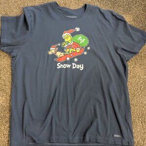 Men's Life is Good Grinch Christmas XXL Crusher Tee Shirt